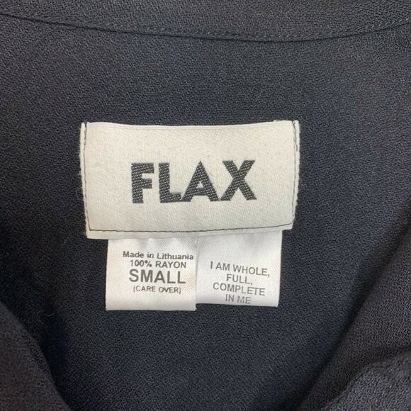 NEW Flax Women Button Up Long Sleeve Lagenlook Shirt 100% Rayon Small‎ - Picture 4 of 5